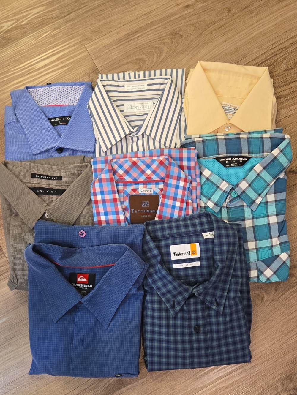 Bulk Men's Casual Button Down Lot - 8 Shirt Bundle